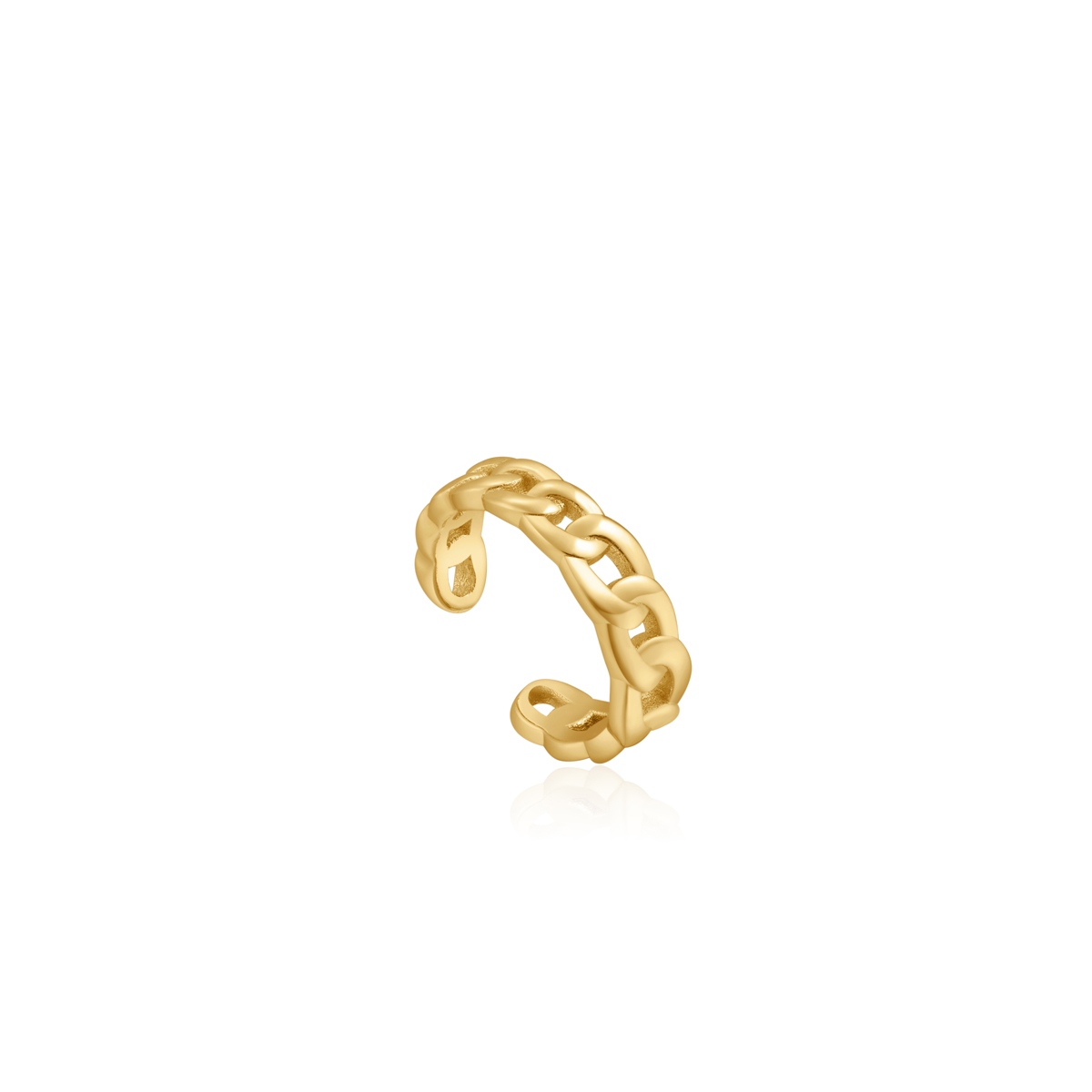 Deze Ania Haie Curb Chain Ear Cuff uit de serie Chain Reaction is 925 zilver gerhodineerd met gold plating. De Chain Reaction serie bestaat uit verschillende items waarin de klassieke schakel een trendy rol speelt!
