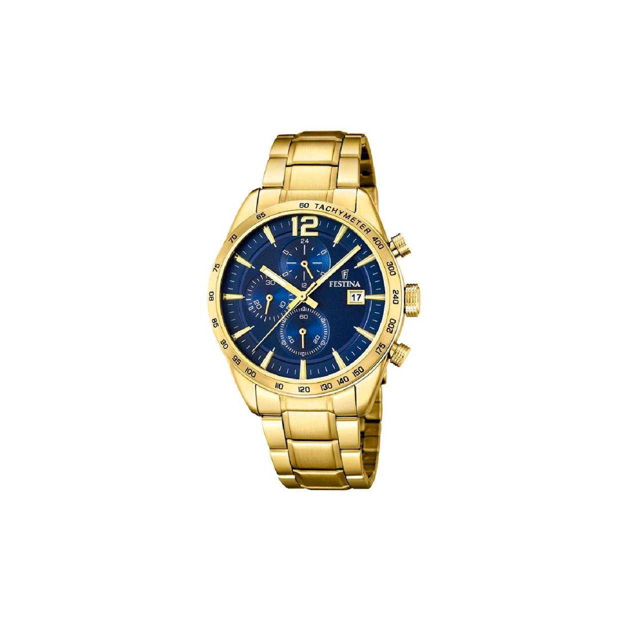goudkleurige chrono van Festina