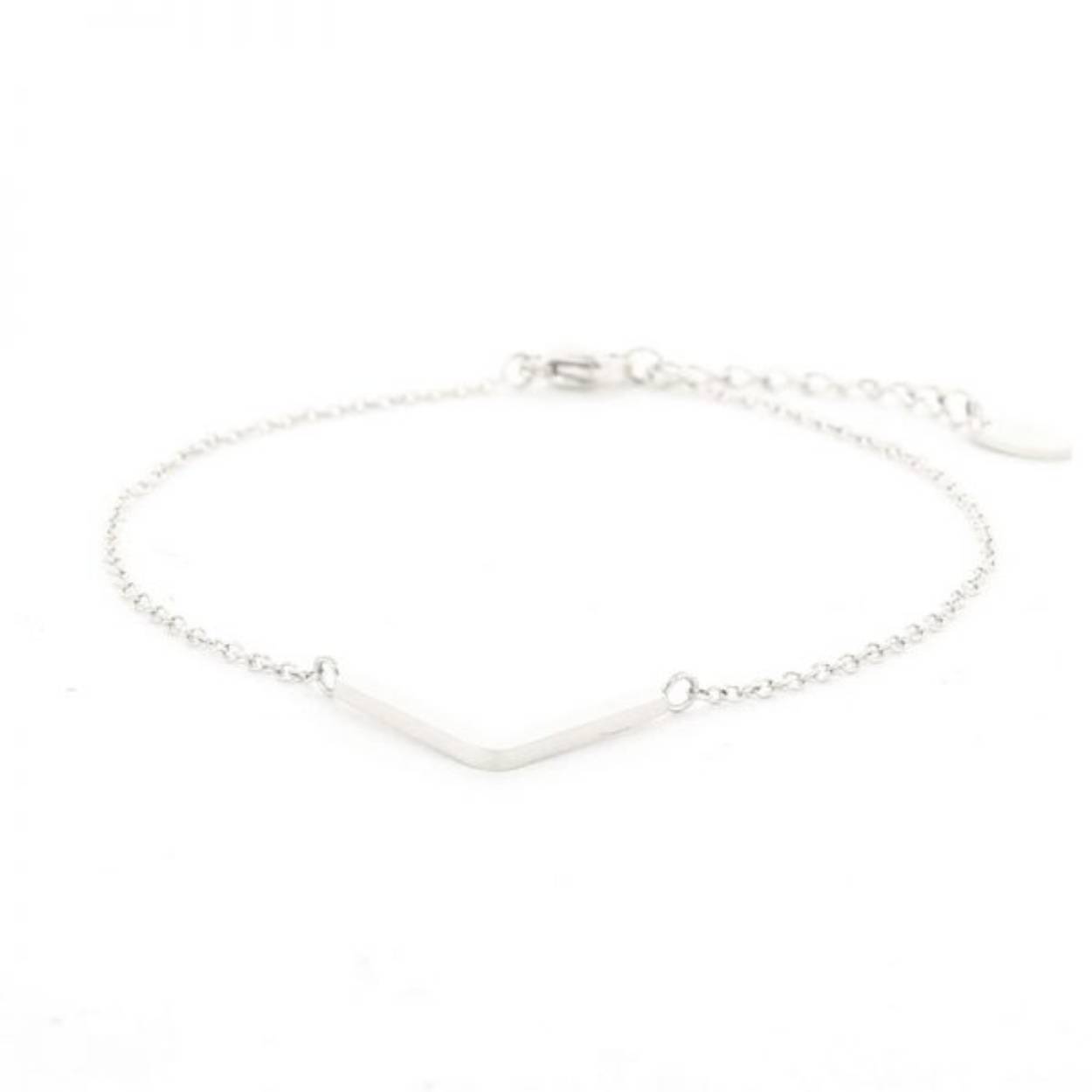 Schakelarmband met element gemaakt van edelstaal.