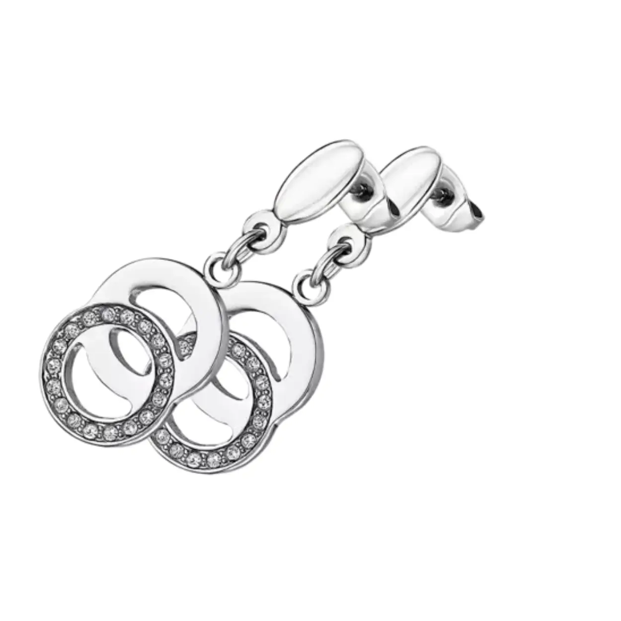 De LOTUS STYLE DAMES OORSTEKERS STAAL BLISS 2 RINGEN, model LS1913/4/1, kenmerken stijlvolle stud oorbellen gemaakt van roestvrij staal met een diameter van 29,5 mm. Perfect voor dagelijks gebruik of een speciale gelegenheid. Draag deze elegante oorstekers met je favoriete casual of formele outfit voor een verfijnde en moderne look.