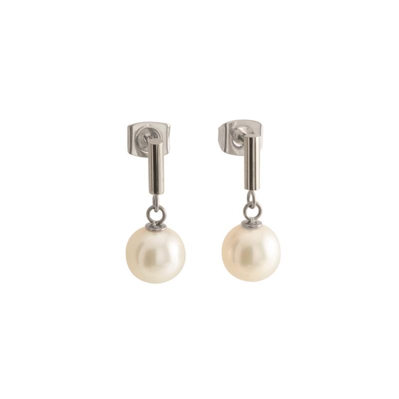 BOCCIA 05043-01 OORHANGERS TITANIUM-PAREL ZILVERKLEURIG-WIT 16 MM
