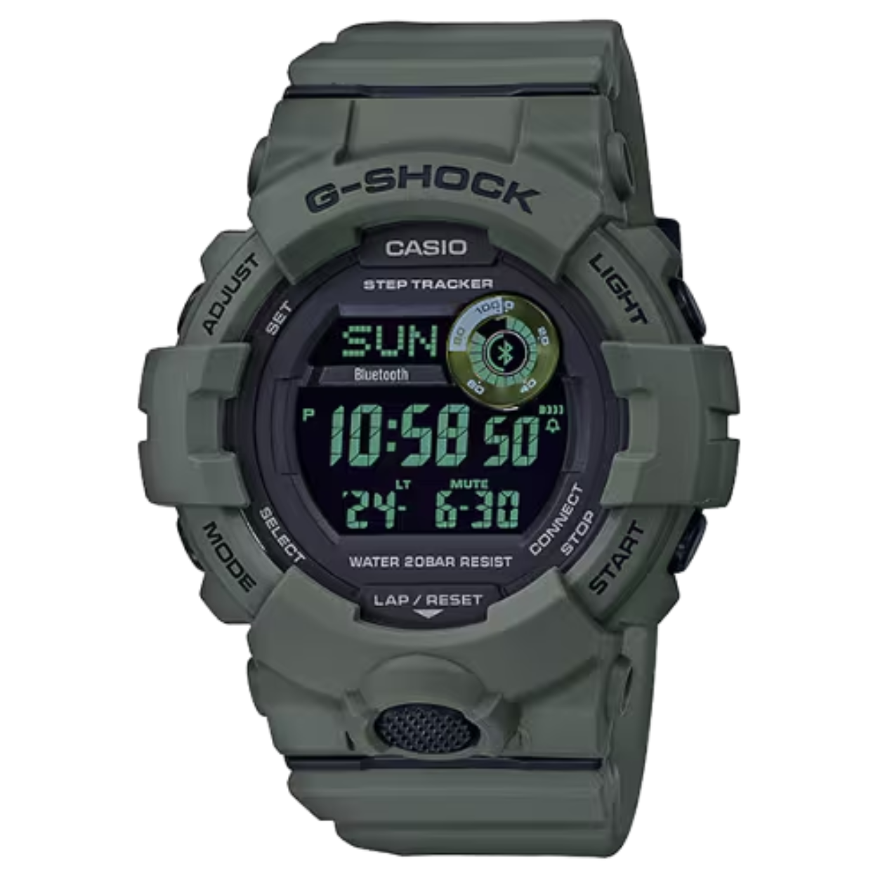 Dit Casio horloge behoort tot de G-shock collectie.
Referentienummer: GBD-800UC-3ER

Een nieuwe aanvulling op het nieuwe G-SQUAD-sportassortiment van G-SHOCK. Het mooie ontwern en functionele kleur van dit model is perfect te combineren met uw dagelijkse kleding en uw trainingsoutfit. 

Dit horloge is extra functioneel wanneer deze gekoppeld is aan de CASIO WATCHES-telefoonapp. Daarmee krijgt u toegang tot aanvullende functies die work-outs verbeteren. Functies voor dagelijkse gezondheids- en fitnessondersteuning zijn bijvoorbeeld een versnellingsmeter met 3 assen die stappen telt, een multitimer waarmee u maximaal 20 timercombinaties van elk vijf timers kunt maken, geheugen voor maximaal 200 ronderecords en meer. De app maakt het ook mogelijk om logboeken van uw stappen bij te houden met vijf intensiteitsniveaus voor oefeningen, om de calorieën te berekenen die u verbrandt, om een dagelijks stappendoel op te geven, om timercombinaties te maken en naar het horloge te verzenden, om stopwatchmeetgegevens op te slaan, om gegevens te bekijken en meer. 

Dit alles wordt gecombineerd om u te helpen uw work-outs te plannen en vast te leggen, waardoor ze effectiever en plezieriger worden. Andere functies zijn onder andere een correctie van de automatische tijdinstelling in de app en andere functies voor een efficiëntere tijdregistratie, en automatische led-verlichting om work-outs te vergemakkelijken in gebieden waar er weinig verlichting is. Er zitten achtervleugels aan de binnenkant van de bandjes op de plek waar ze aan de behuizing zijn bevestigd, er is een nieuw ringvormige bandje dat verschuiven voorkomt en er zitten meer gaten in het bandje voor een betere aanpassing van de strakheid. Dit draagt allemaal bij aan een comfortabelere pasvorm. 