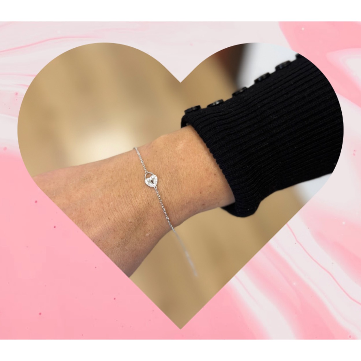 Zilveren Imenso armbandje. Gerhodineerd met zirkonia.
17+3 cm.
