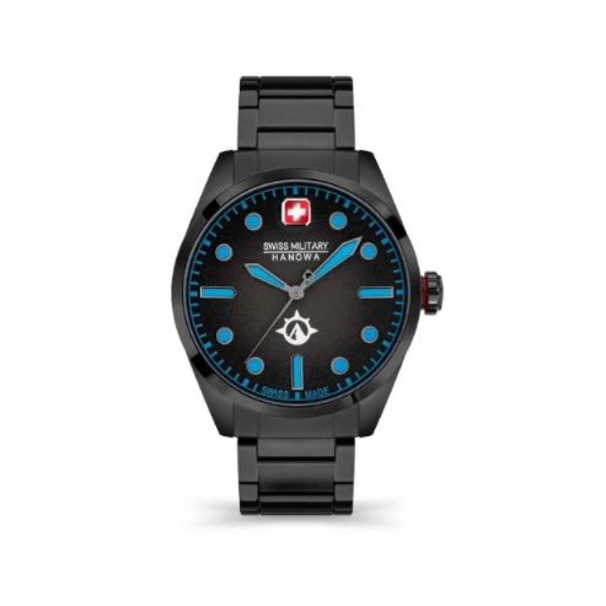 Dit Swiss Military Hanowa horloge, model SMWGG2100, heeft een elegante zwarte wijzerplaat met streeppatroon en dots als index. De kast van roestvrij staal met saffierglas biedt een stoere uitstraling. De zwarte roestvrijstalen band maakt het compleet. Ideaal voor dagelijks gebruik of zakelijke gelegenheden. Combineer met casual of zakelijke outfits voor een stijlvolle look. Waterdicht tot 10 ATM.
