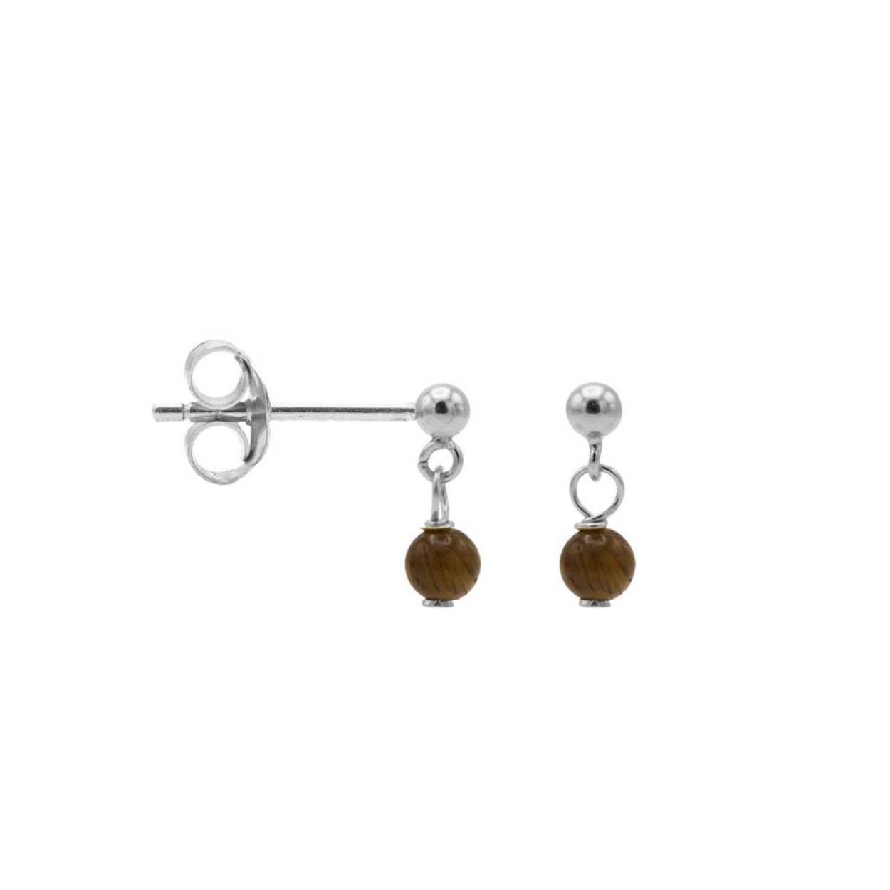 Hanging Symbols Dot Tiger Eye Silver