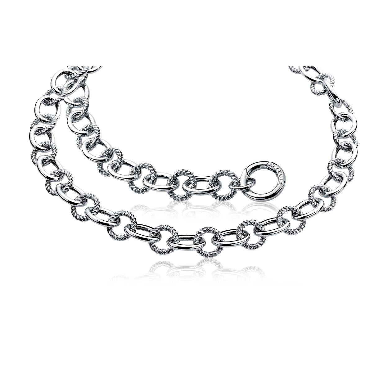  ZINZI zilveren fantasie collier met sierlijke zilveren sluitring. De lengte van het collier is 45cm....