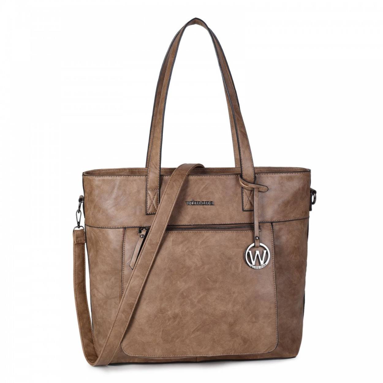 Deze prachtige Wimona Evalina taupe tas heeft een ruim hoofdcompartiment en diverse handige vakken om al je essentials georganiseerd te houden. De tas heeft een trendy en stijlvol ontwerp met goudkleurige accenten. Draag deze tas over je schouder of als crossbody voor een chique en moderne uitstraling. Een must-have voor elke gelegenheid!
rtikelnr.: 4035
Serie: Evelina
Soort tas: handtas
Materiaal: Imitatieleer
Schouderband: Ja
Buitenafmeting: 35,5 x 37,5 x 12cm
Hoogte: 35,5cm
Breedte: 37,5cm
Diepte: 12cm

Garantie: 1 jaar
Laptopvak: Ja