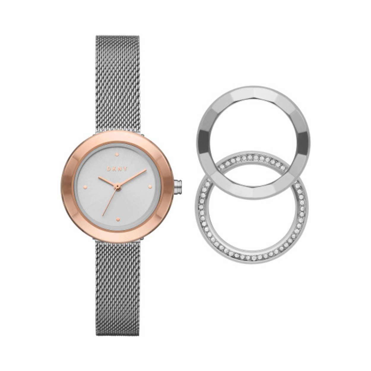 Dames horloge met 3 verwisselbare ringen zodat je horloge altijd bij je outfit past