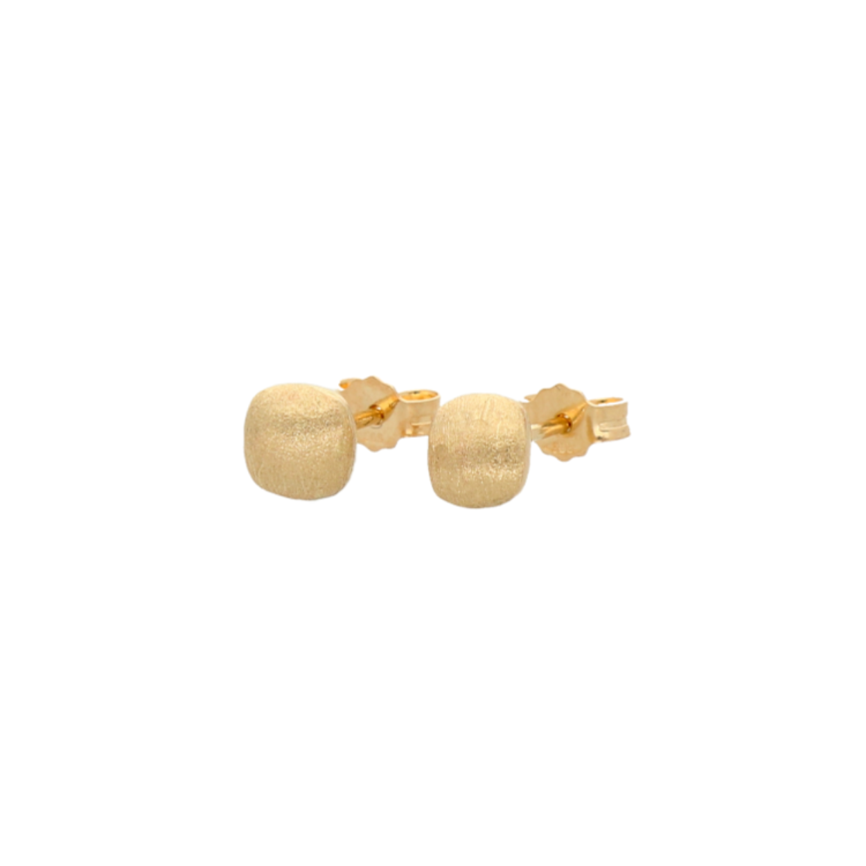 14Krt geelgouden oorknop satin