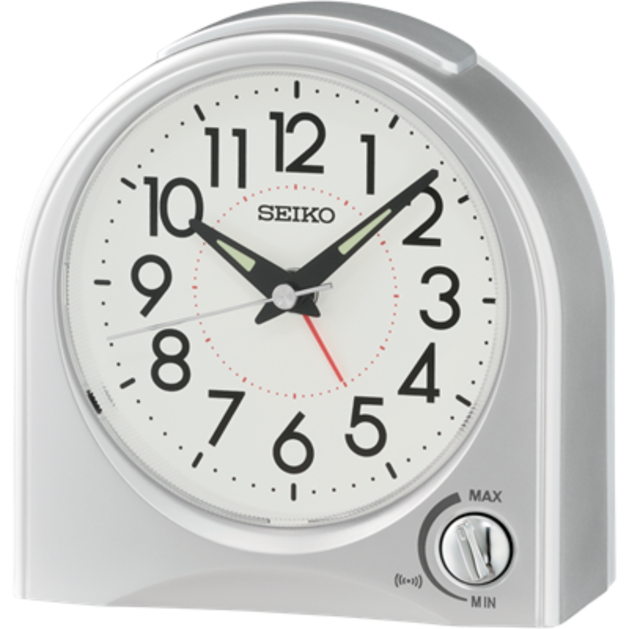 Quiet Sweep Second Hand
Acending Beep Alarm
Snooze
Volume Control
Light
Luminous Hands