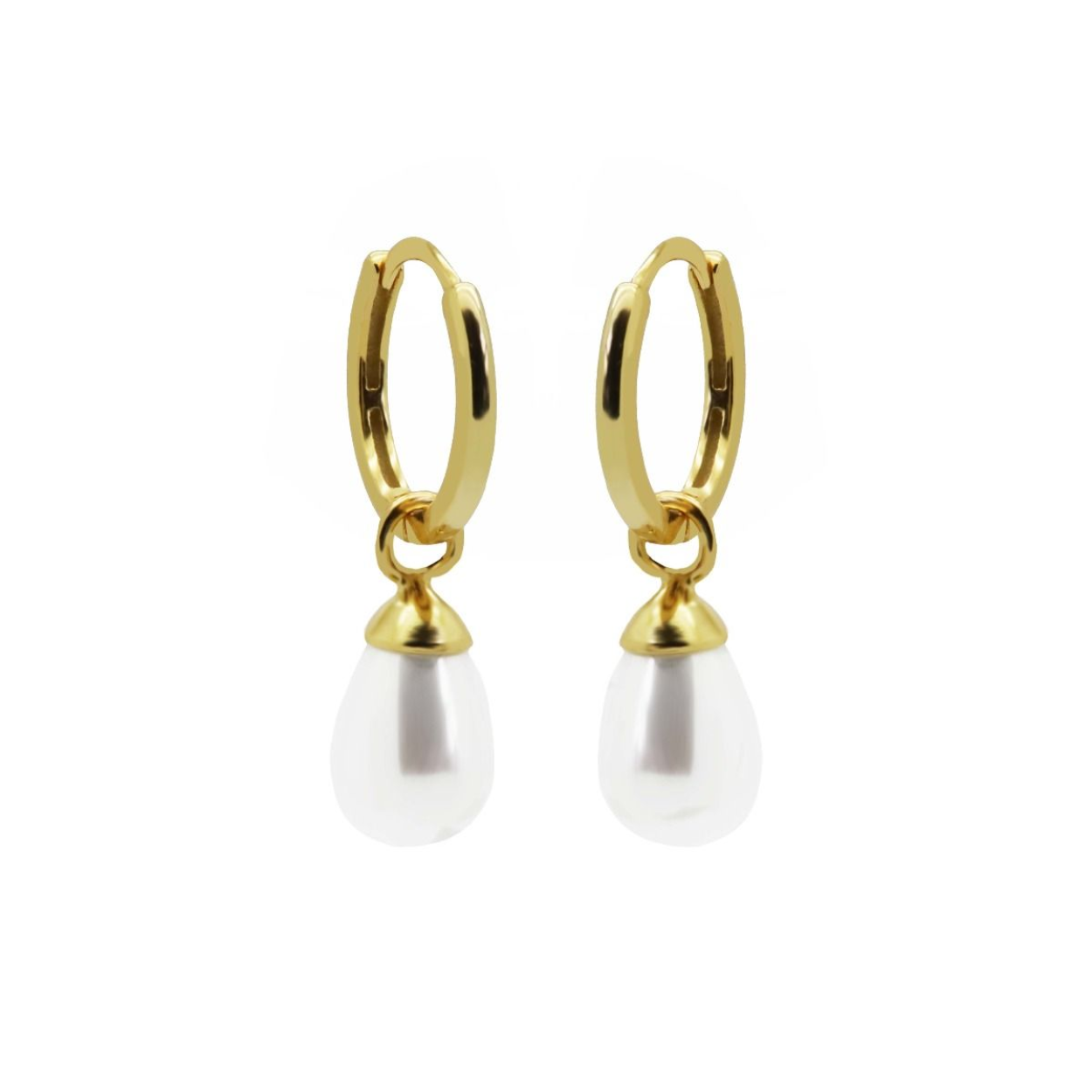 Hinged Hoops Hanging Gem Goldplated