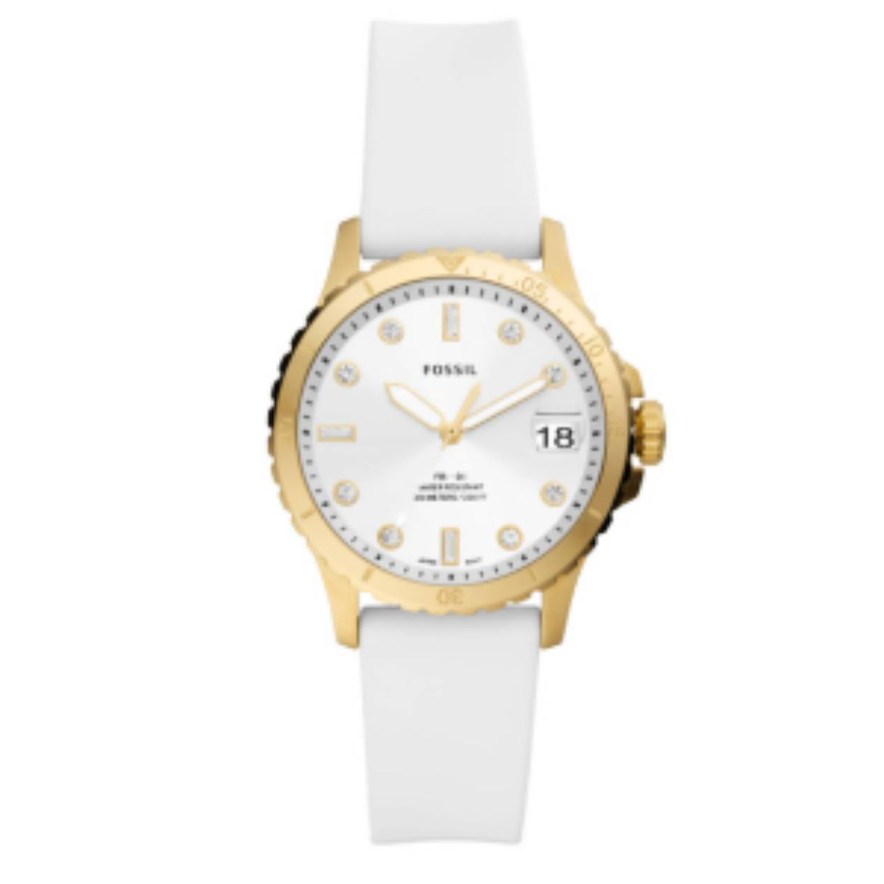 Dames horloge met witte band