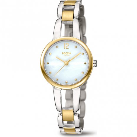 Dit is een horloge van het merk Boccia Titanium. Met een horlogekast gemaakt van titanium en een zilverkleurige band van titanium.