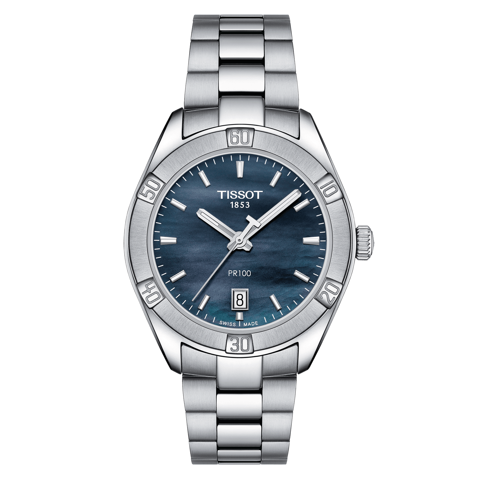 Tissot - PR100 staal dames brac. met saffierglas 100m WR