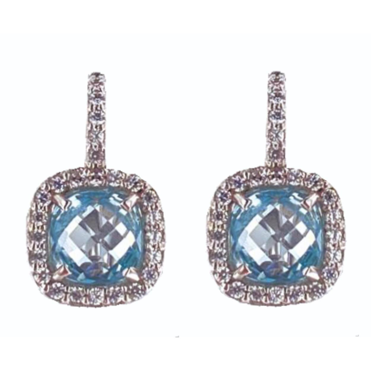 oorbellen in wit goud 18kt met zirconium en echte blauwe topaas
de sluiting van deze oorbellen is een "dormeuze" systeem en is 1 van de veiligste die er bestaan, deze oorbellen kan je bijna niet verliezen!!!