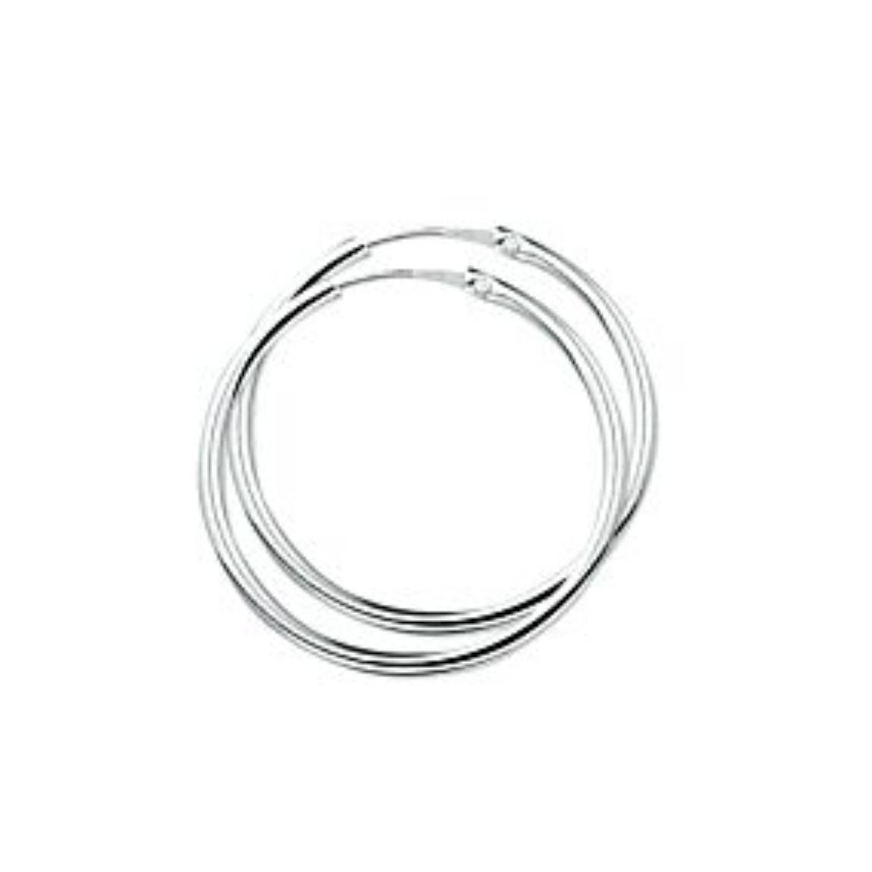 Zilver Oorringen Ronde Buis 30mm