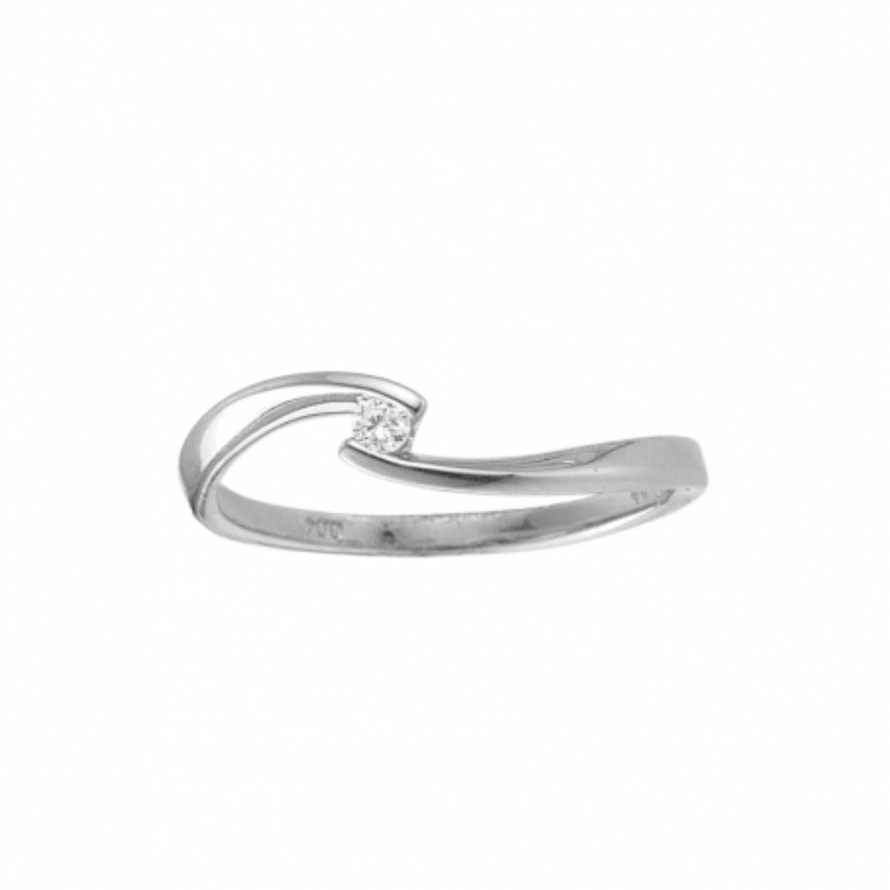 Witgouden slagring met 0.04 ct briljant