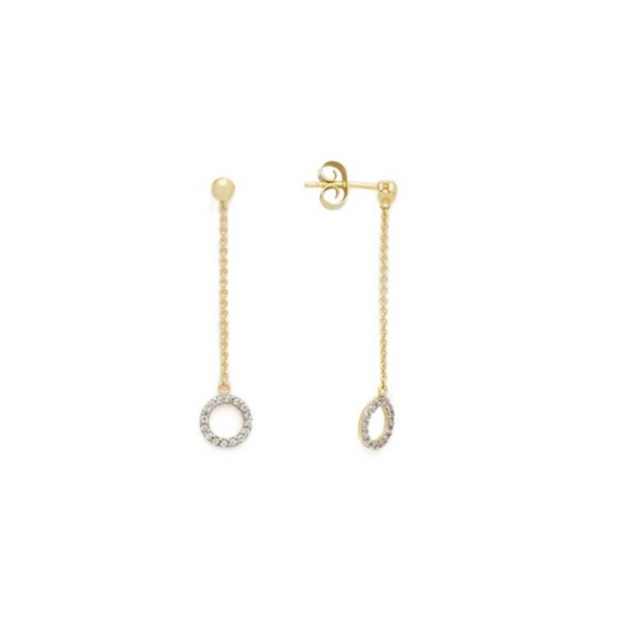 14k geelgouden oorhangers met zirkonia
