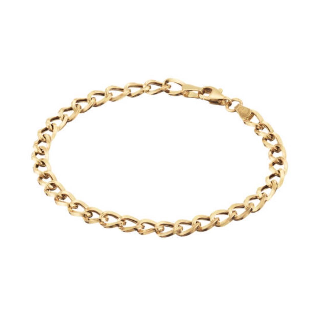Schakelarmband geelgoud gourmet 19cm, 5mm breed