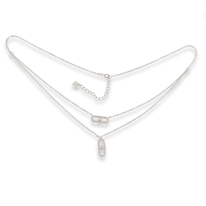 multi collier zirconia hangertjes 40+3 cm