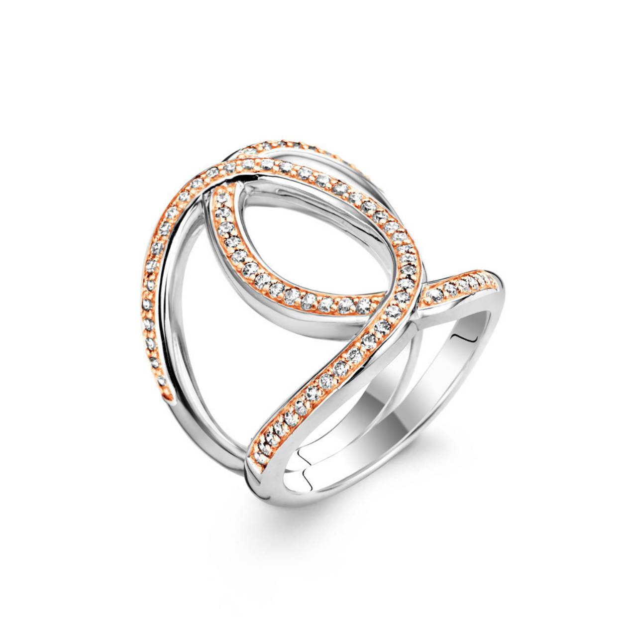 Ti sento zilveren Ring Rosé Verguld TIS-1955ZR/56
