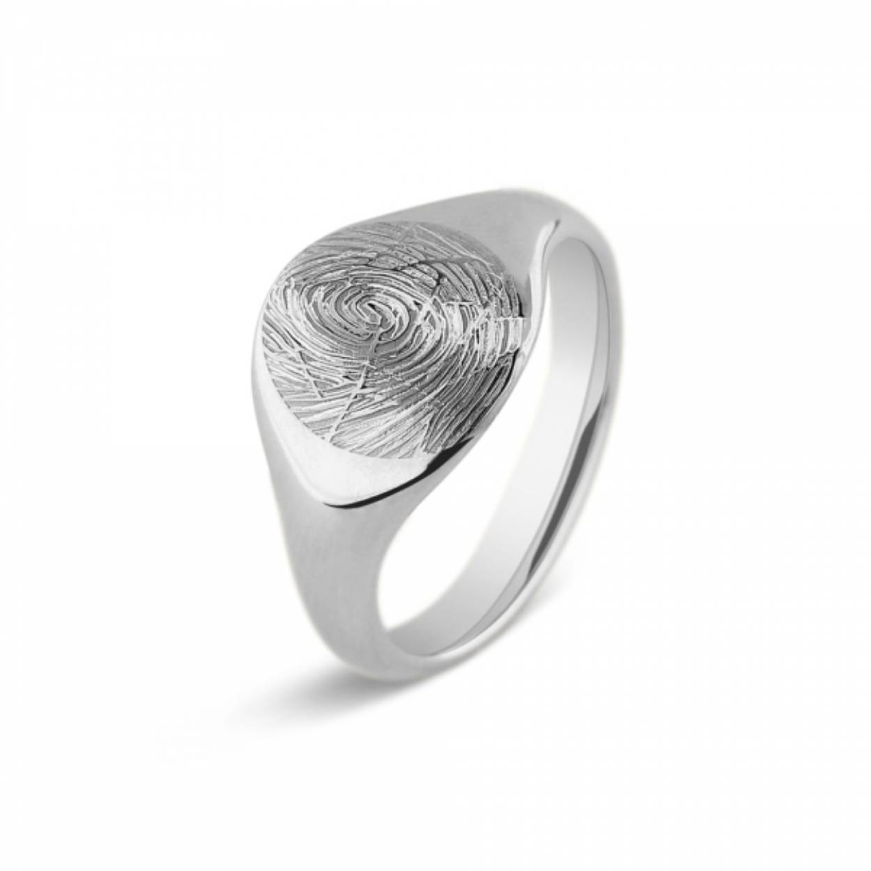 Zilveren vingerafdruk ring 