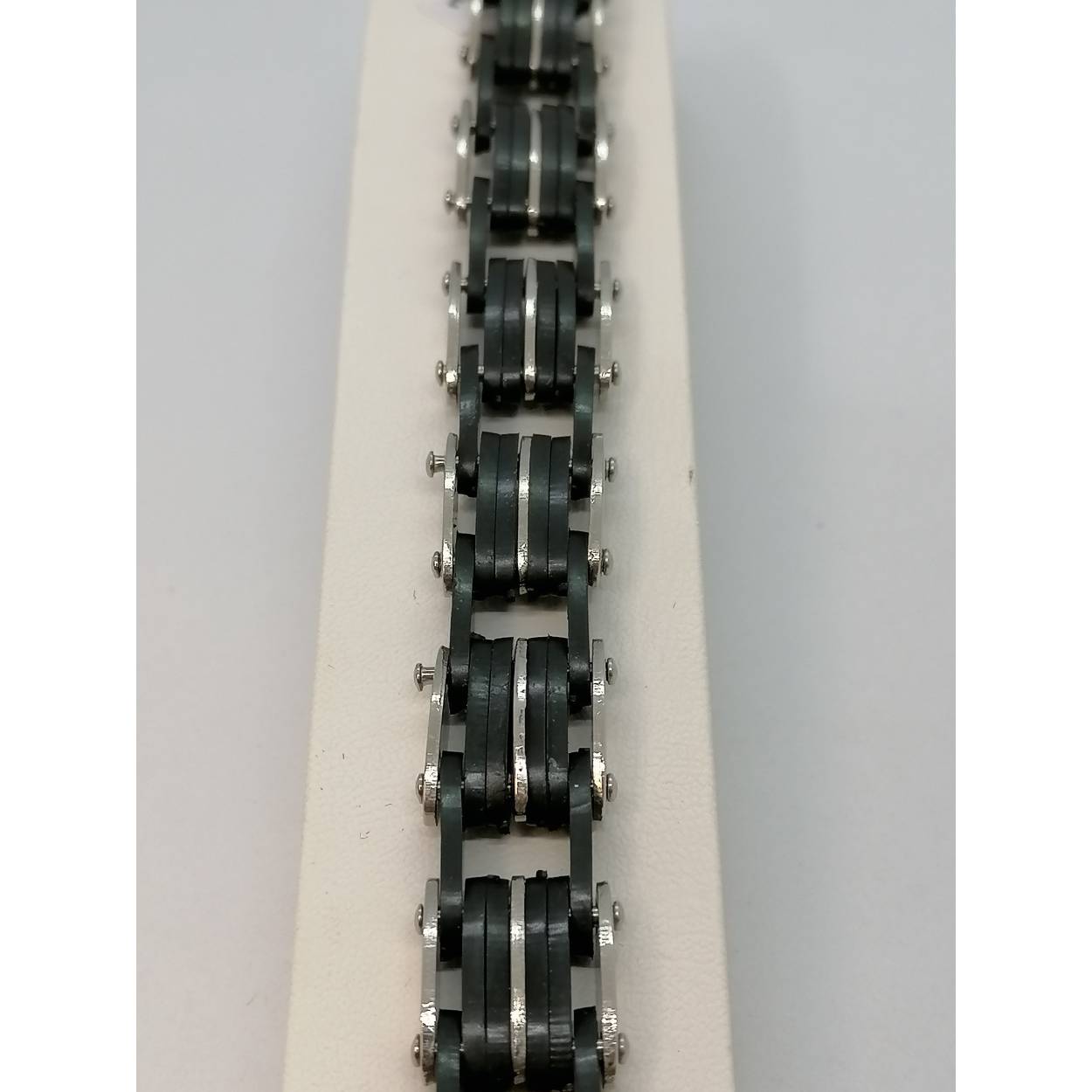 staal armband met leer 