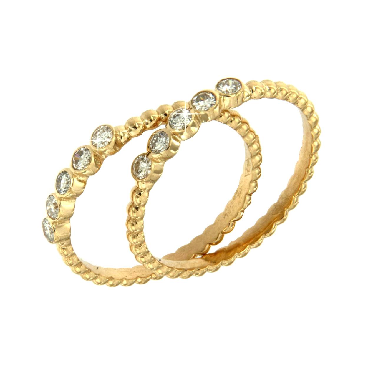 geelgouden ring 18kt met 0.15ct diamant 
