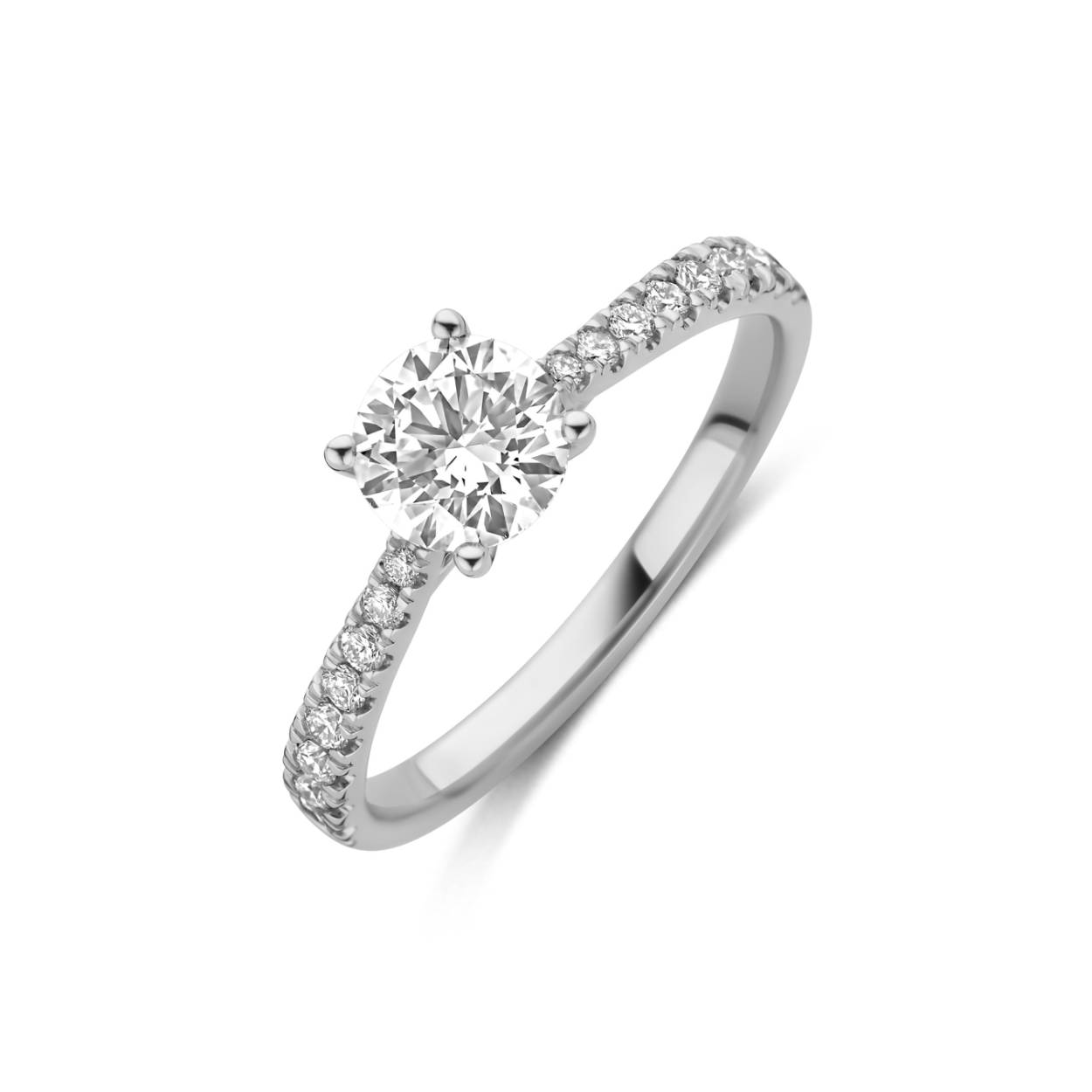 Ring wit goud 18kt met labdiamanten.