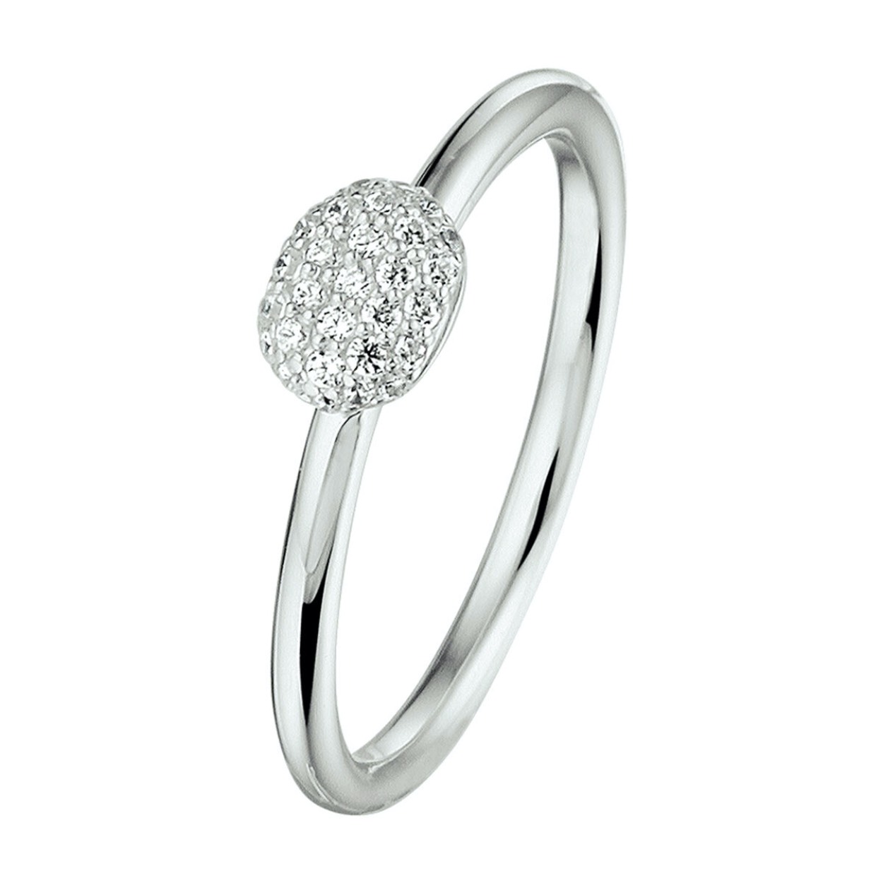 Gerhodineerd 925 zilveren aanschuifring uitgevoerd met een schitterend zirkonia vlak. De ring heeft een breedte van 4.5mm.