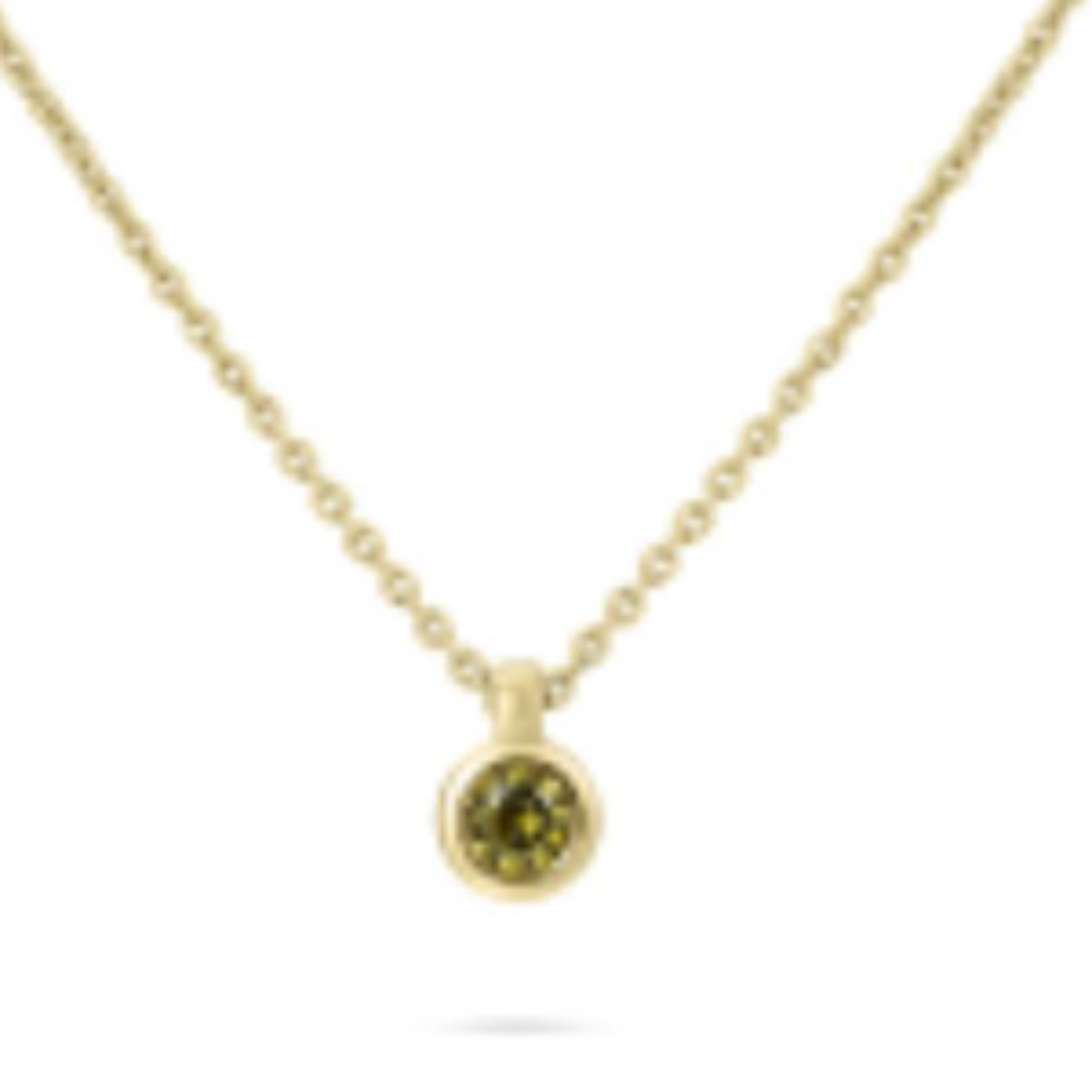 Zilver verguld anker collier hanger groene zirkonia 42 + 5cm 