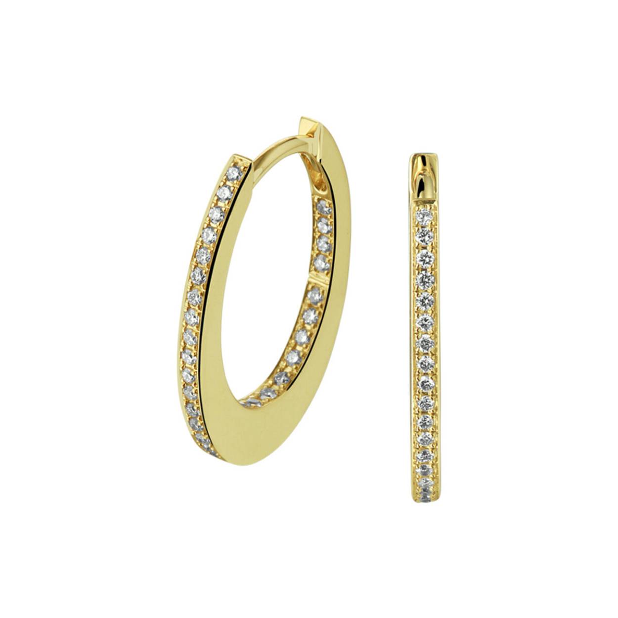 14-karaats geelgouden klapoorringen met een schitterende diamant rij en een glanzende afwerking. De oorringen zijn uitgevoerd met een stevige scharniersluiting.
Diamant: 2x 0.12 crt.
Hoogte: 18.5 mm. Dikte: 1.5 mm.