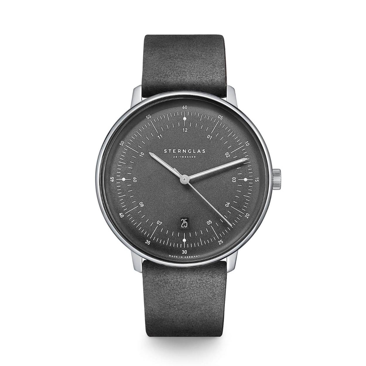 Van 13-11-24 t/m 2-12-24 BLACK FRIDAY korting (tot 33%) op alle Sternglas horloges!

Sternglas herenhorloge Hamburg met grijze wijzerplaat met datum en secondewijzer en saffierglas en zwarte lerenband

