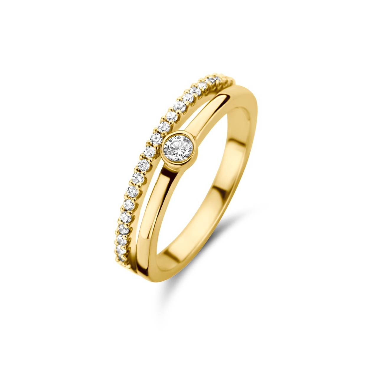 Ring wit goud 18kt met diamanten .