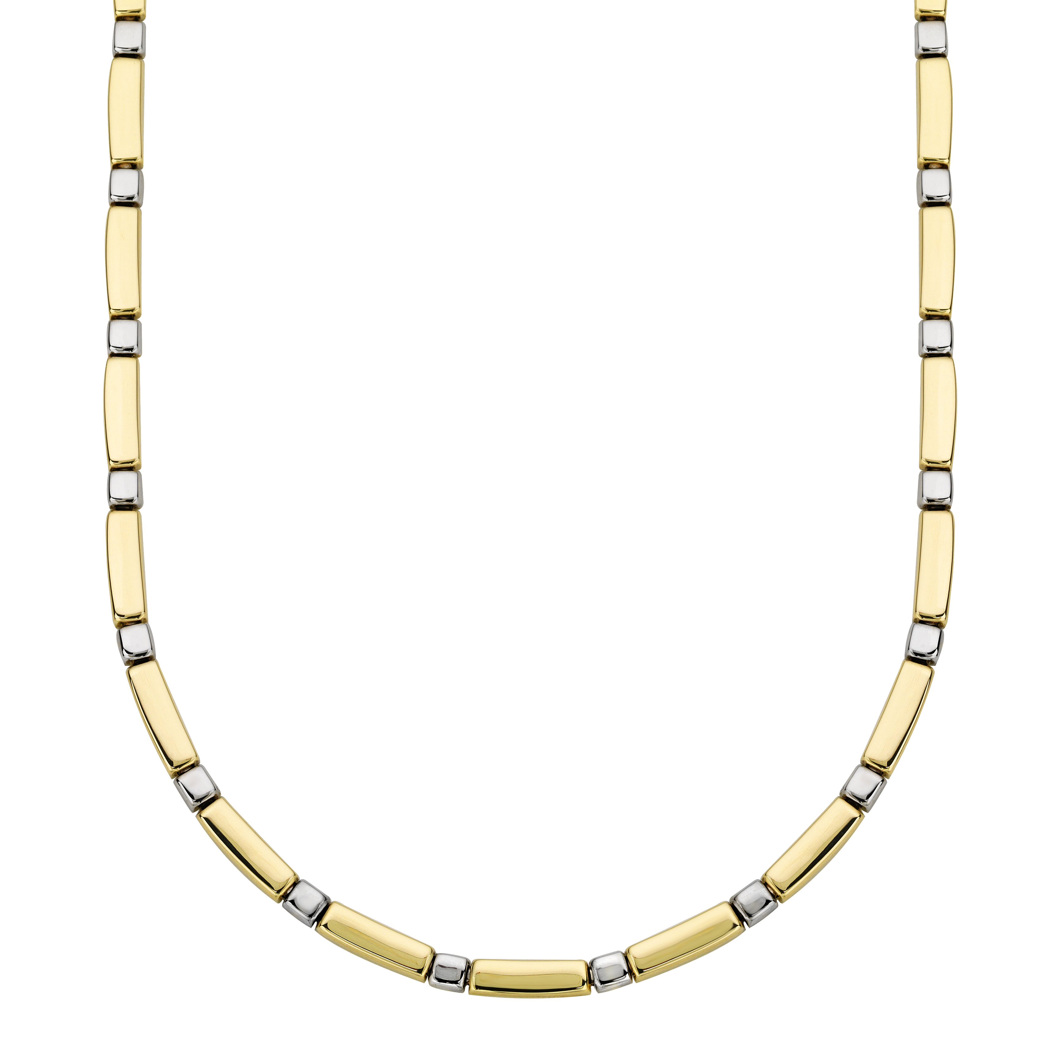 gouden Monzario collier, bicolor/vlak 45cm