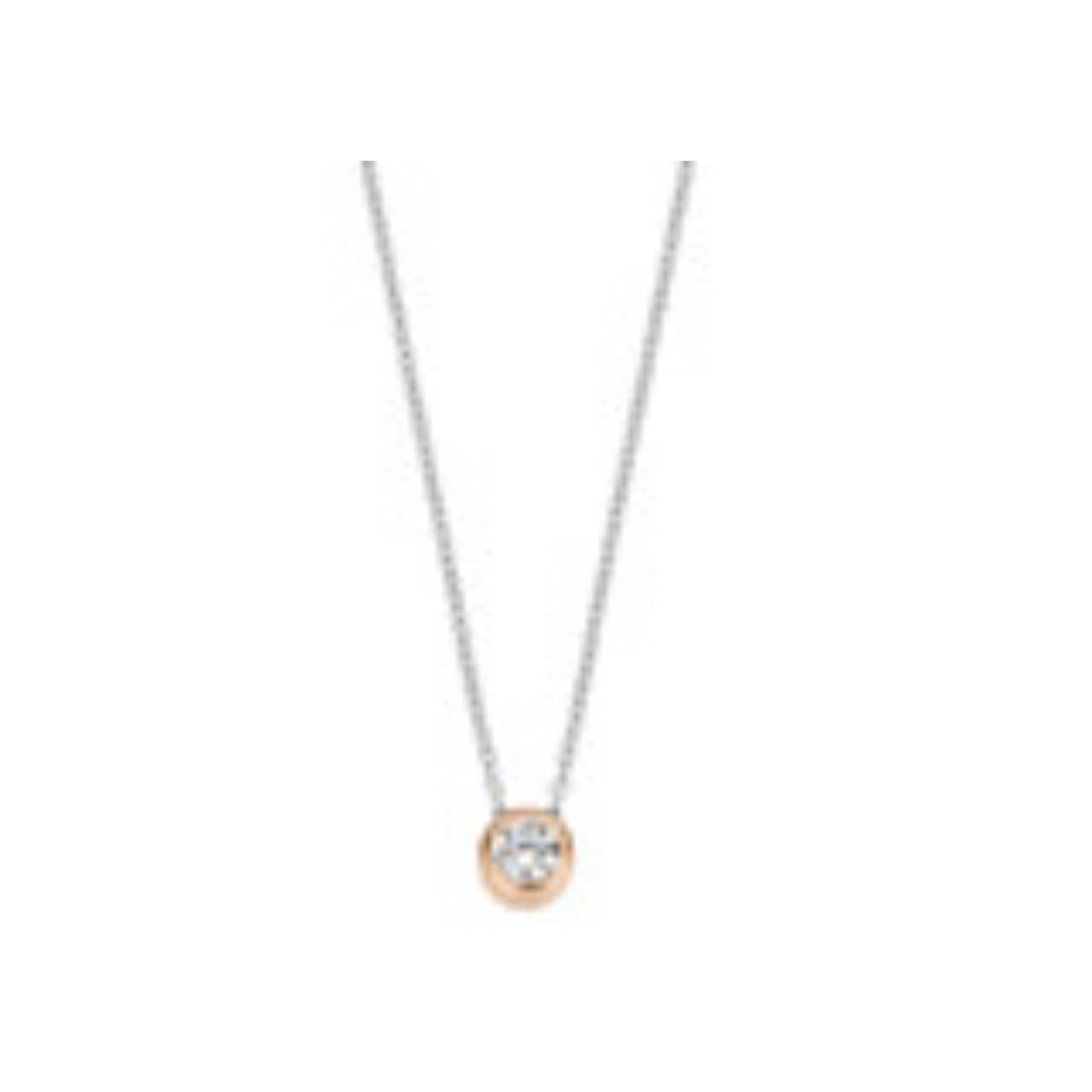 Moments zilveren collier met rose hanger en zirkonia | 61317AP