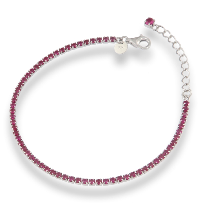 Tennisarmband rood 2mm 16+3 cm