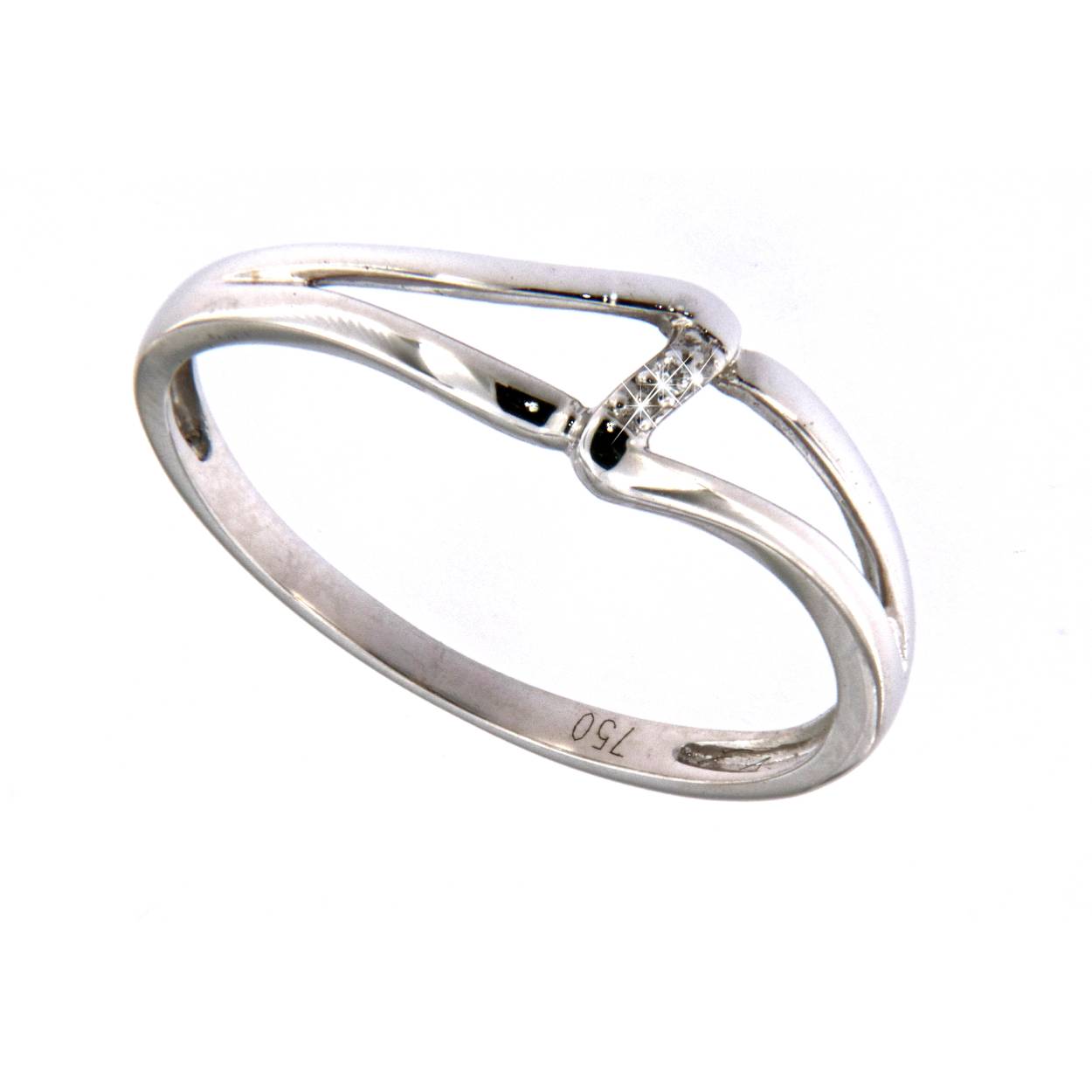 Witgouden ring met briljant 0.05ct