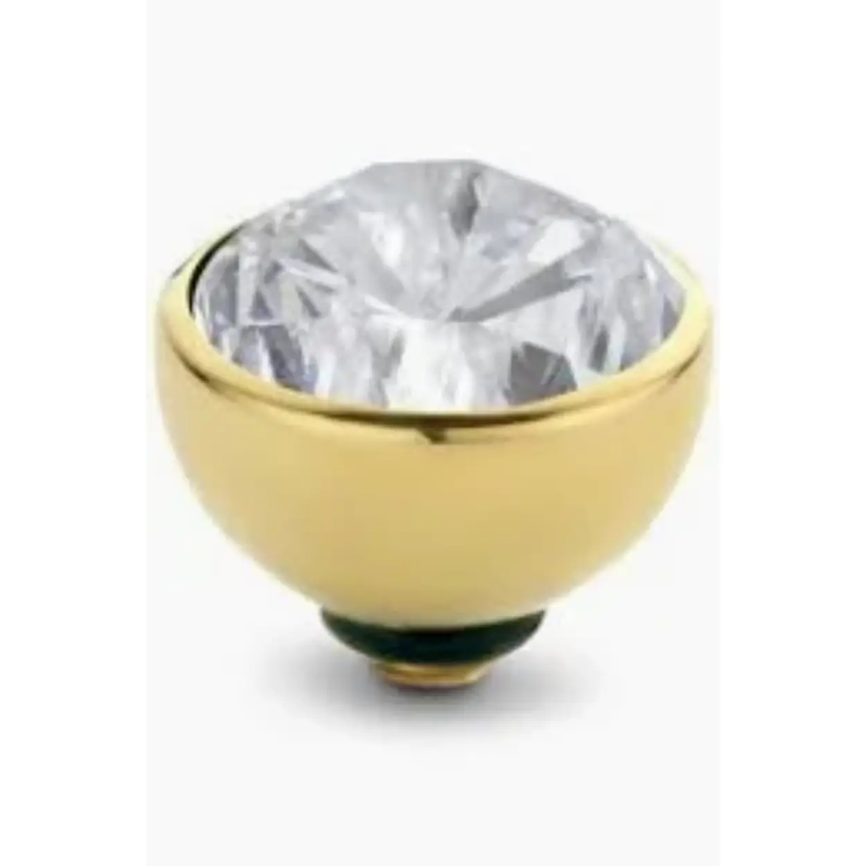 Melano twisted steen rond - goudkleurig + crystal - dames - 8mm