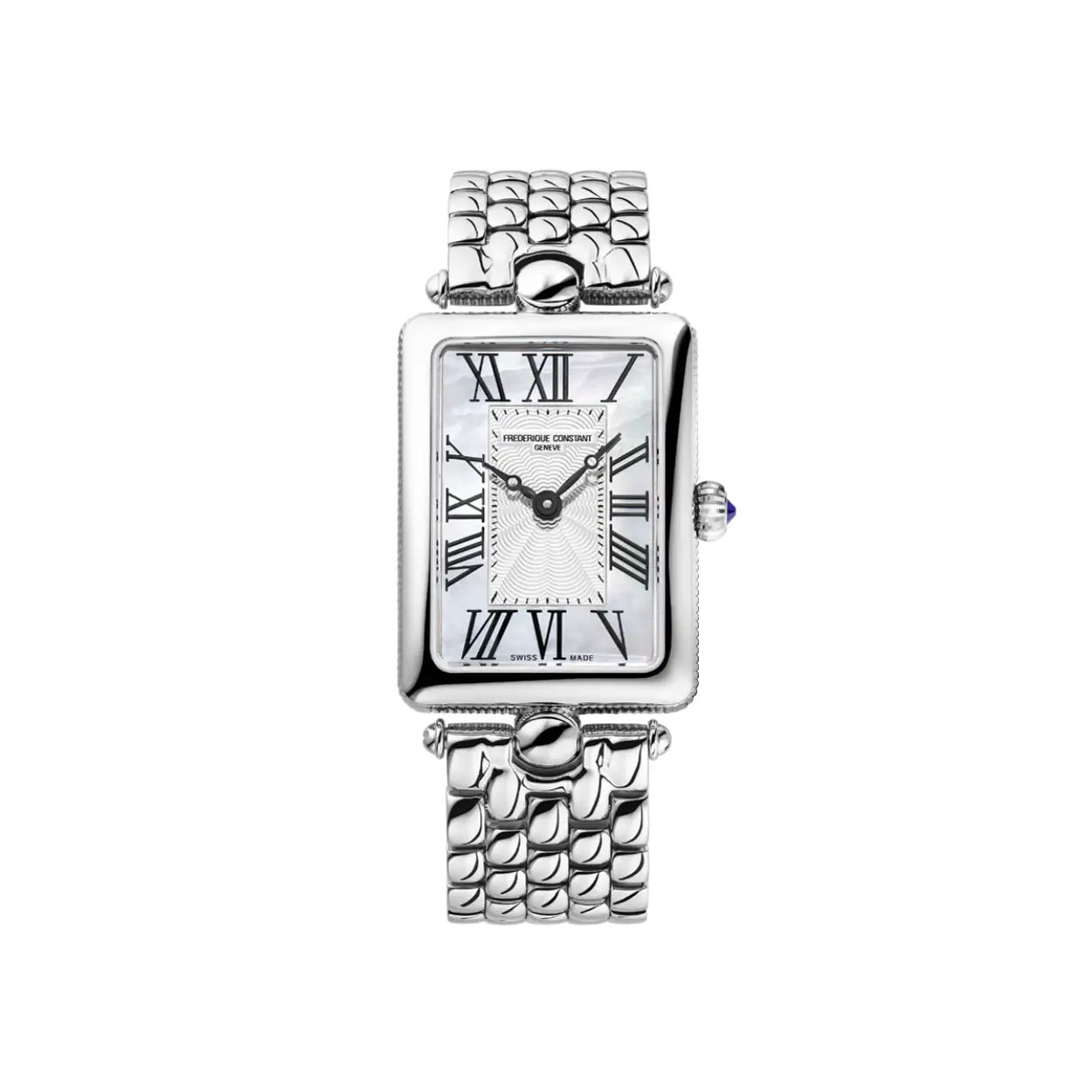 CLASSICS
ART DECO CARREE
FC-200MPW2AC6B
The quintessential definition of refined time. The Classics Art Déco Carrée, with its elegant rectangular polished shaped case and fluted case bands offers the ultimate elegance by bringing timeless sophistication among Frederique Constant’s collection. Inspired by the sophisticated and fashionable women of the late 1920s, this design cuts off from the mainstream and presents a different, vintage style.