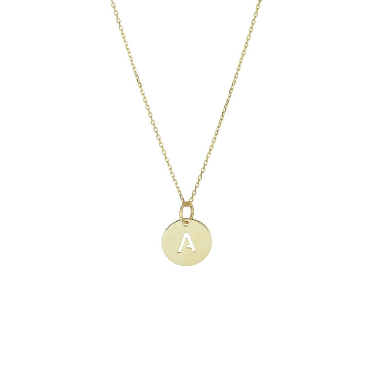 14k Geelgouden anker collier uitgevoerd met een ronde letter hanger. De hanger heeft een diameter van 10mm en het collier heeft draaglengtes van 40, 42 en 44cm. De schakelbreedte is 0.8mm. Tip: Geef dit betekenisvolle collier cadeau aan een speciaal persoon.