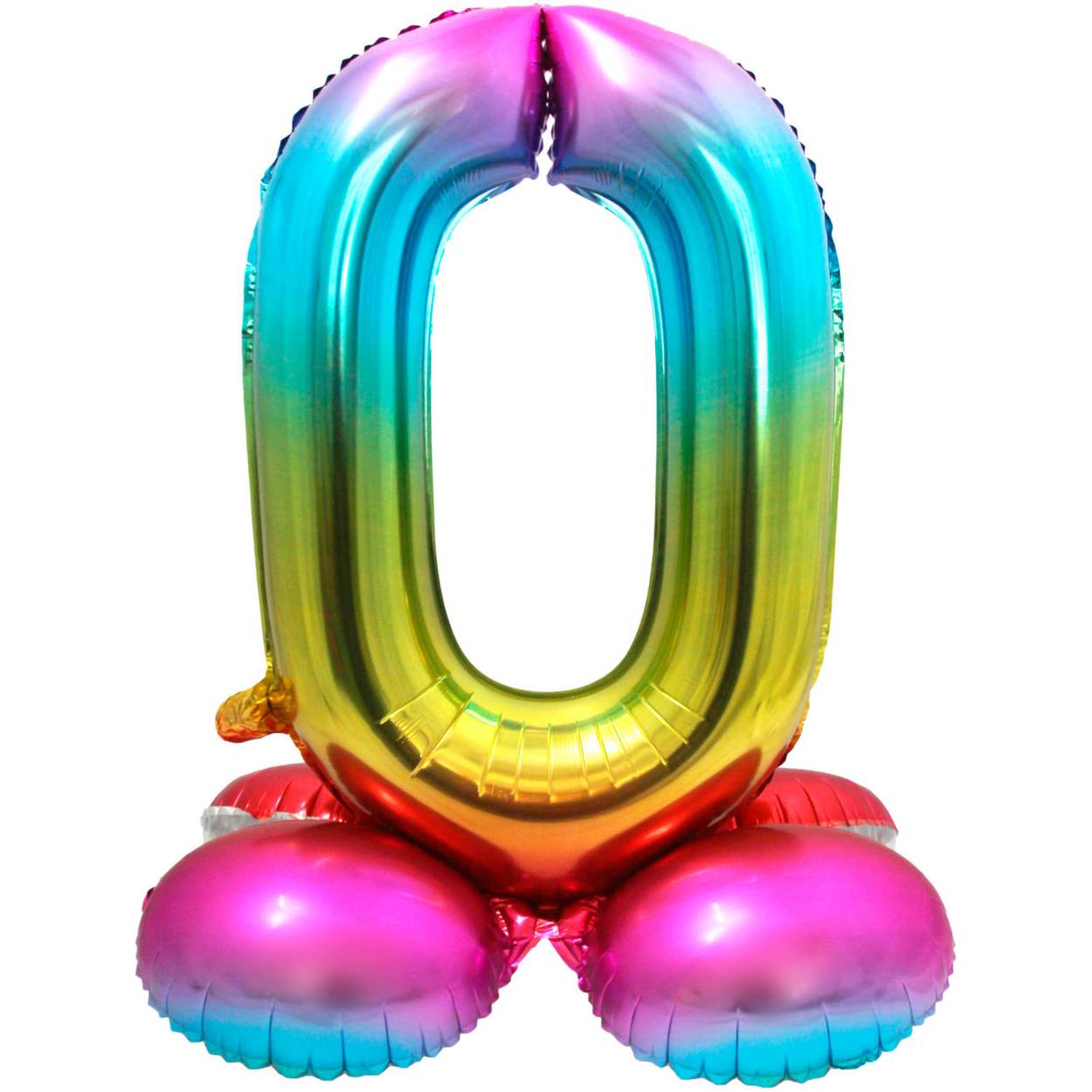 Staande Folieballon Cijfer 0 Regenboog - 72 cm. Inhoud: 1 folieballon. Kleur: Meerkleurig. Bijvoorbeeld te gebruiken tijdens de volgende feestgelegenheid/feestgelegenheden: Verjaardag, Kinderfeestje en Jubileum. Deze folieballon is 72 cm en kan gevuld worden met lucht (geen helium nodig). Het artikel is gemaakt van folie.