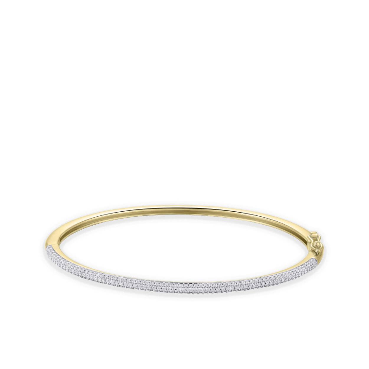 Gouden Bangle  61 x 2.5mm pavé zirkonia