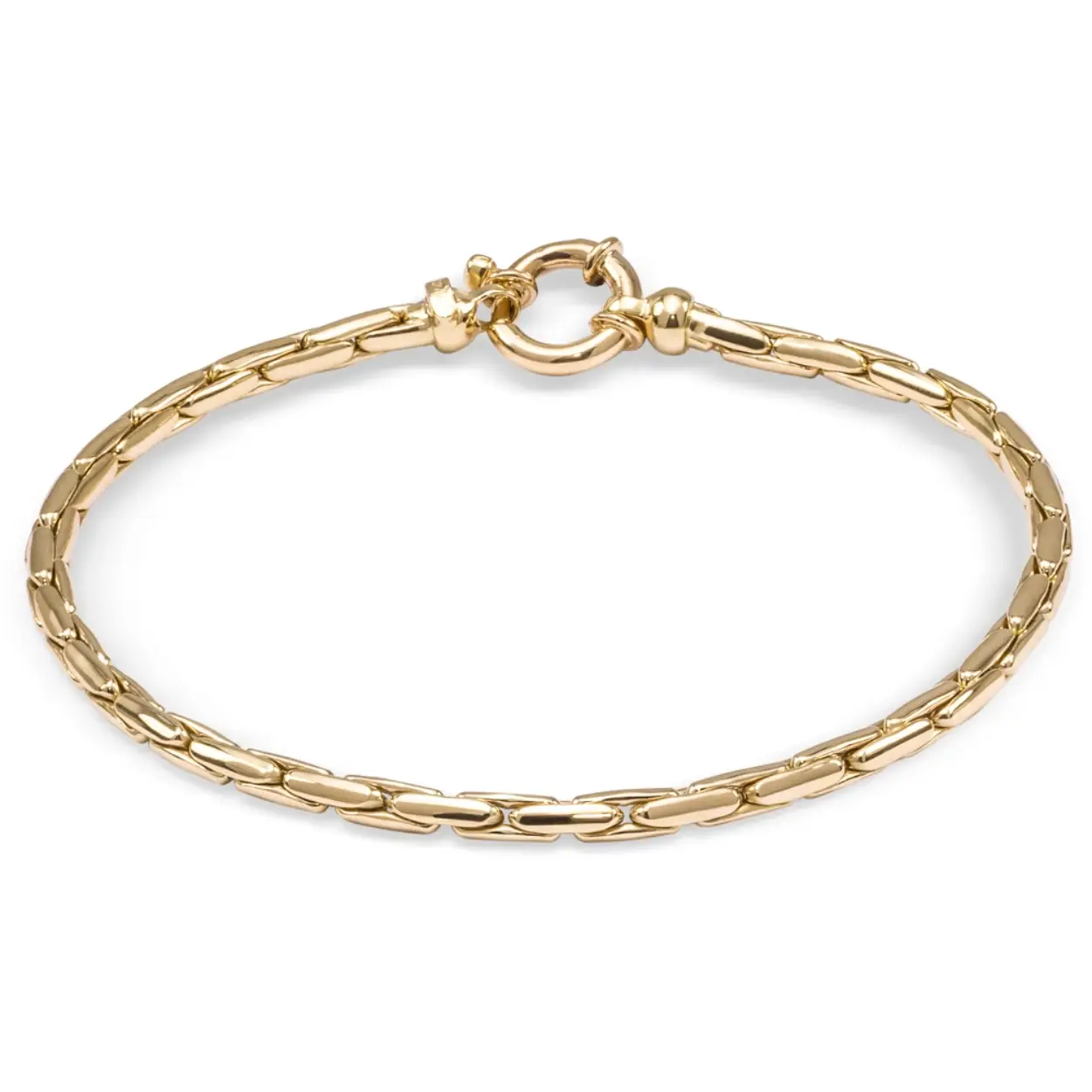 Monzario geelgouden armband met anker schakels met een  veerring 900AGEEL