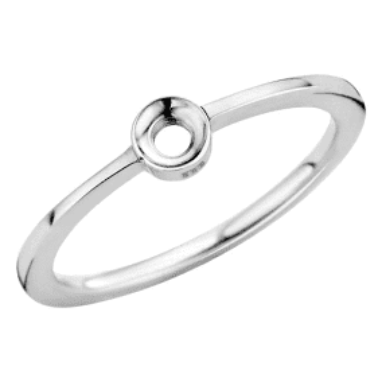 Melano twisted petite ring - zilverkleurig - dames - maat 48