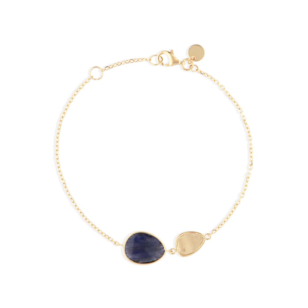 Bracelet geel goud 18kt met kleursteen