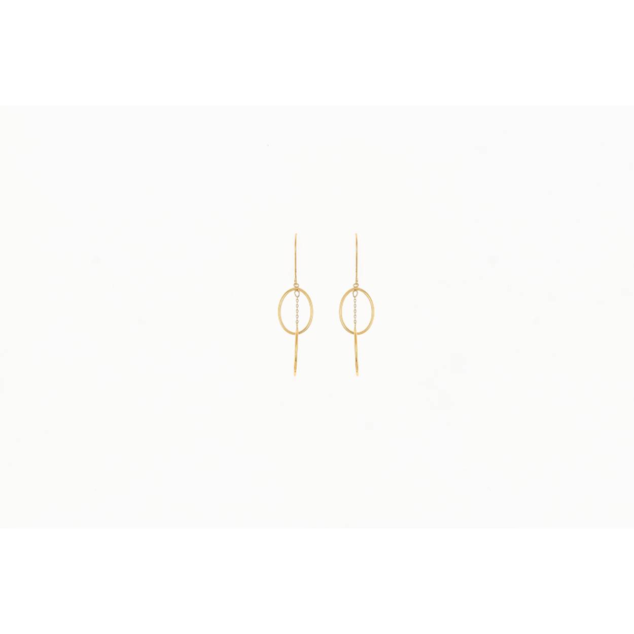 Gouden oorhangers  met 2 x ovalen ogen