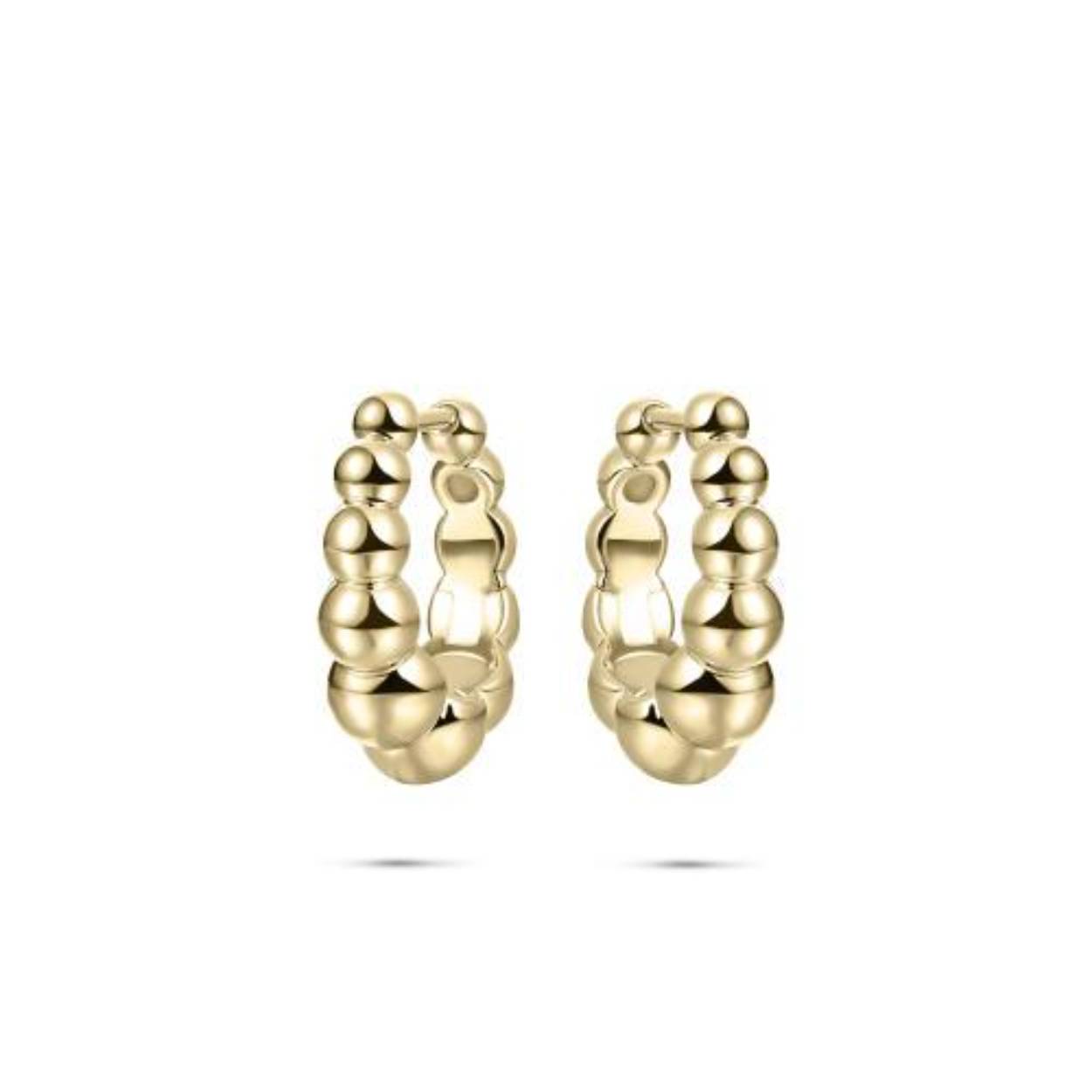 Zilver vergulde oorringen met bolletjes