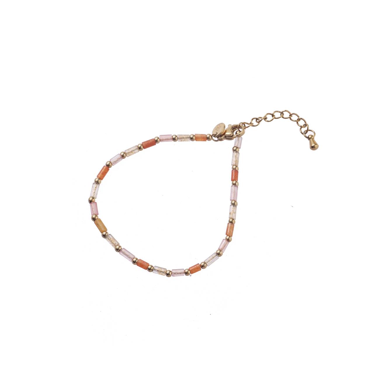 Long Bead Bracelet - 14K + Coral
B3869-09