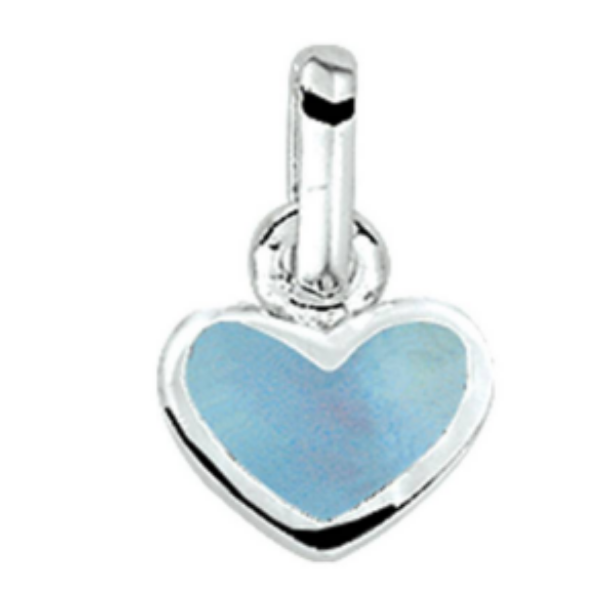 Zilveren hartje blauw